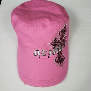 Ariat Pink Cross Hat with Rhinestones & Studs